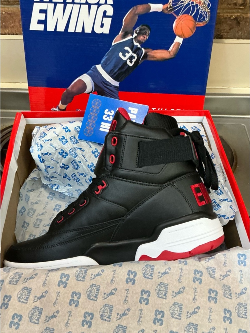 Black and Red High-Top Sneakers - Picture 3 of 4